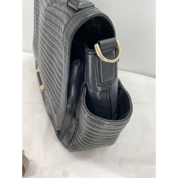 DIANE VON FURSTENBERG Courier Rail Black Quilted Leather Large Tote Purse Bag - Picture 12 of 16